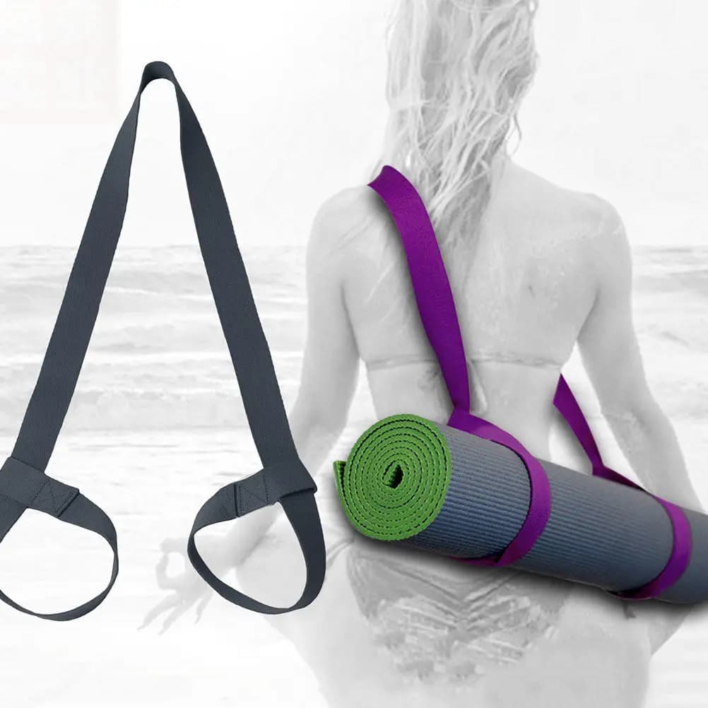 2 Pezzi Cinghia per Tappetino da Yoga in Cotone Morbido e Delicato sulla Pelle, Regolabile, per Trasporto a Spalla e Stretching