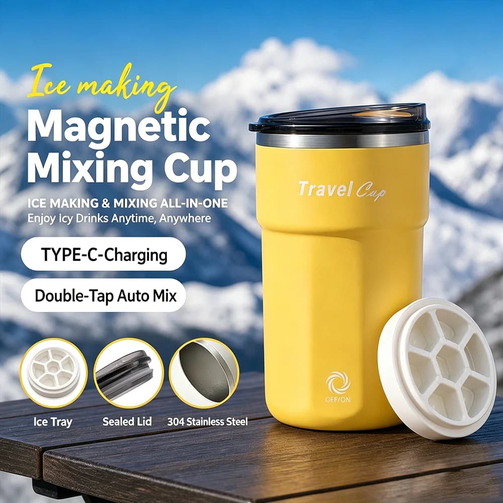 Electric mixing cup, 304 stainless steel inner tank with ice tray, rechargeable protein powder shaking cup, fitness specific