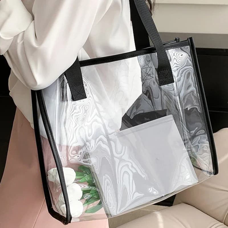 Borsa portaoggetti trasparente borsa da viaggio per viaggi da viaggio borsa da esposizione per cosmetici addensare sacchetti di lavaggio impermeabili in PVC confezione regalo