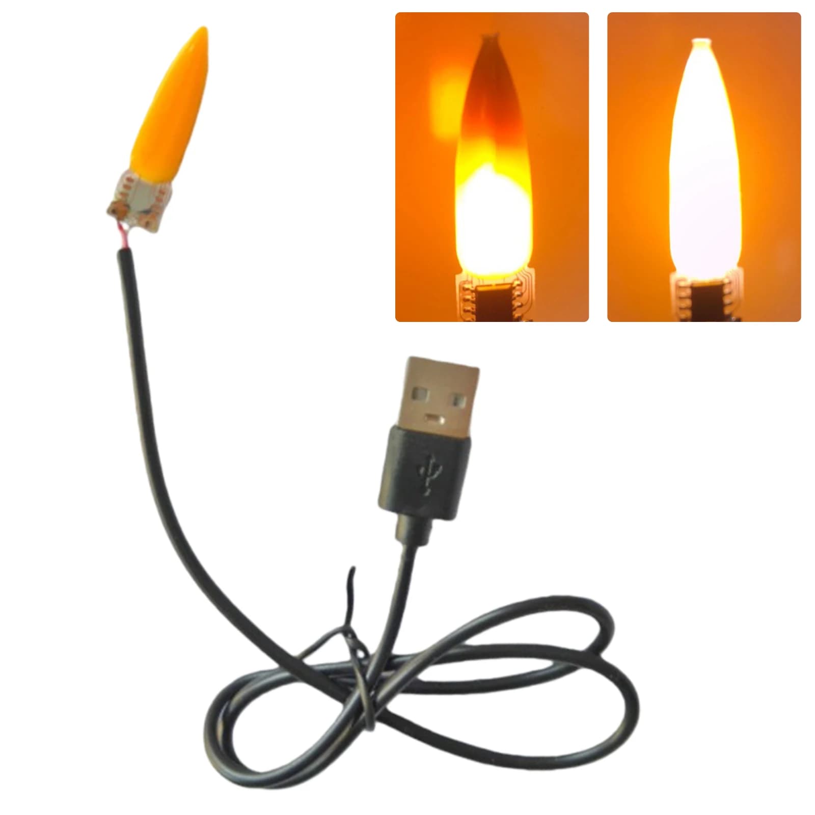 Lampada a LED Effetto Fiamma con Interfaccia USB DC 5V 2200K, Lampadina Decorativa per Feste di Compleanno, Accessori Fai-da-Te
