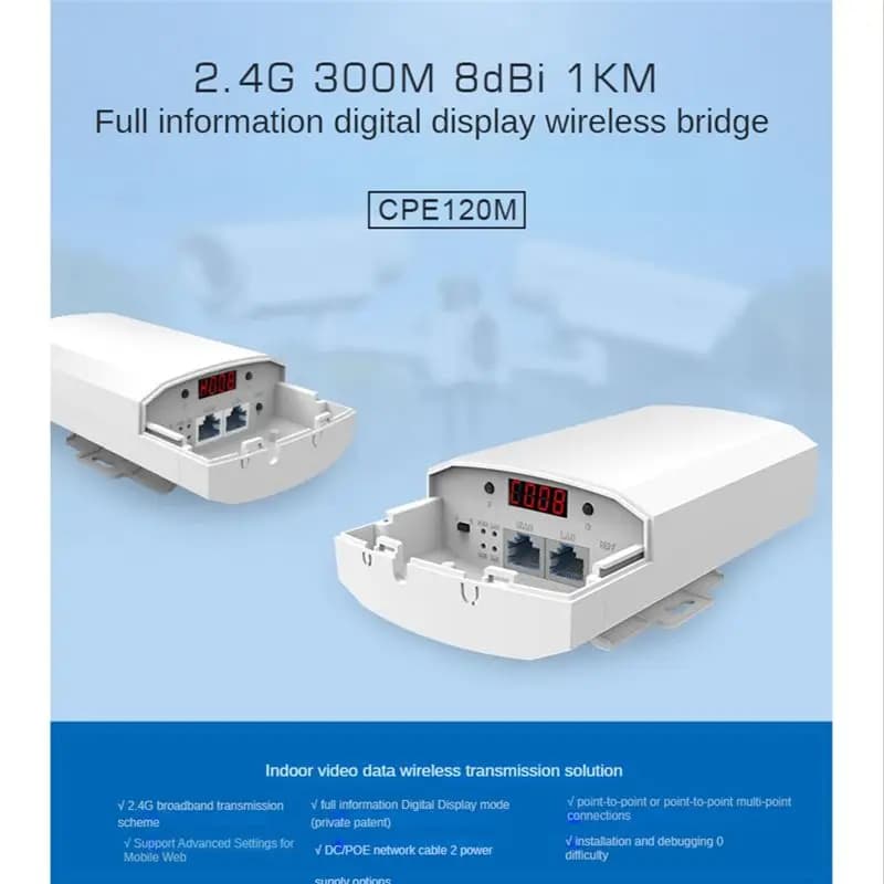 L77A Outdoor Wifi Router 2.4G 300Mbps Wireless Repeater/Wifi Bridge Long Range Extender 1KM Wifi Coverage for Camera EU Plug