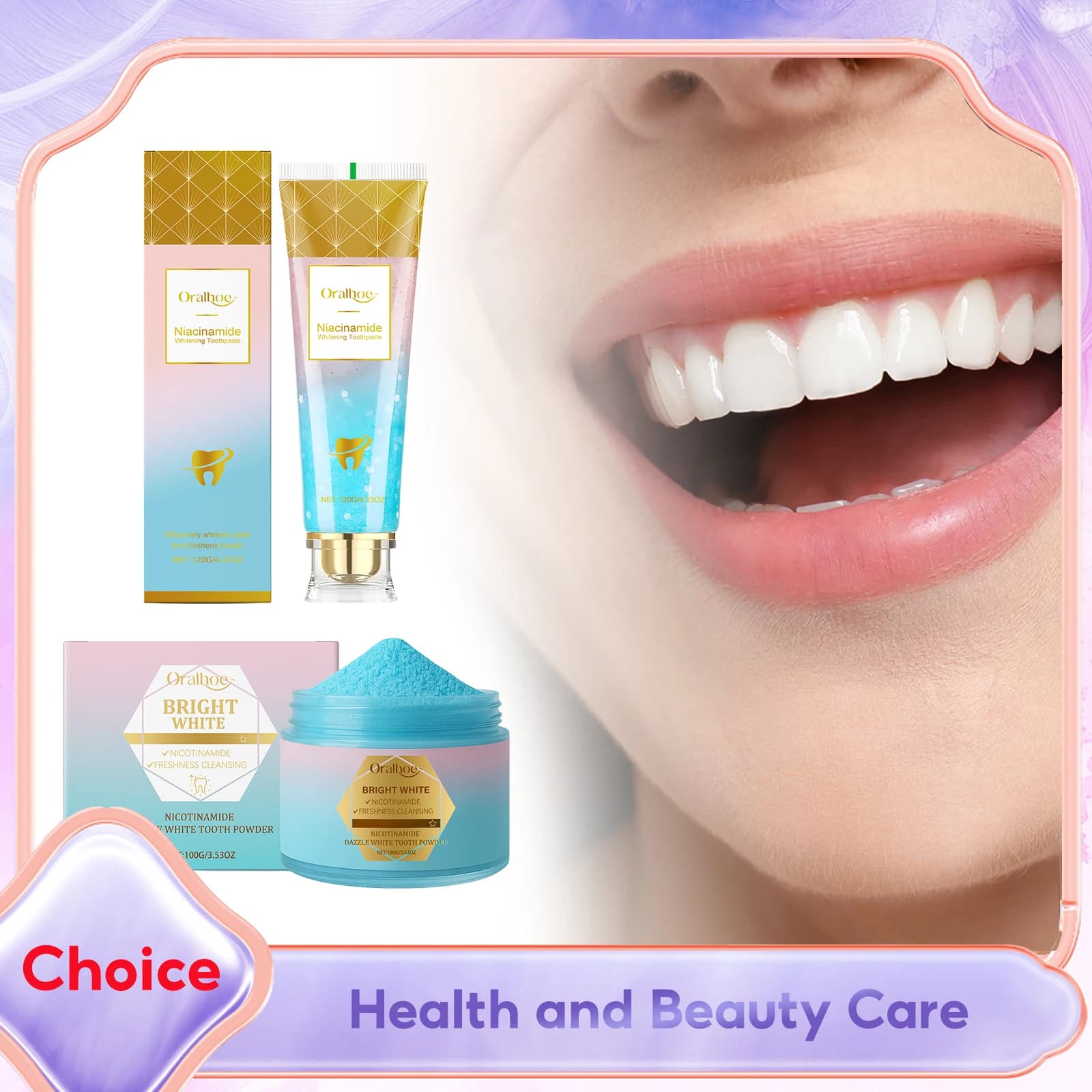 Niacinamide Intensive whitening tooth effectively whiten teeth Repair gums Deep removal of stains Fresh tooth dust