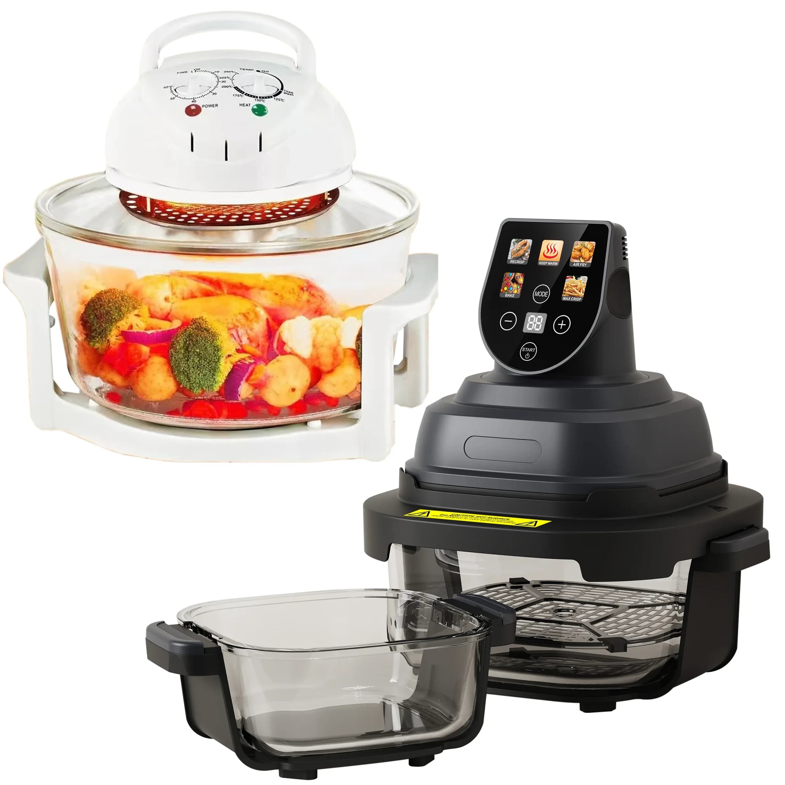 Appearance well designed 360 ° Air Fryer Multifunction 4 in 1 with Color Display, Two Independent Pens 6L/2L