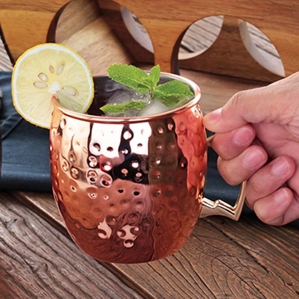 Set di Bicchieri per Casa e Cucina, Calici in Acciaio Inox Ramato per Vino, Succo, Champagne, Accessori per Feste e Bar