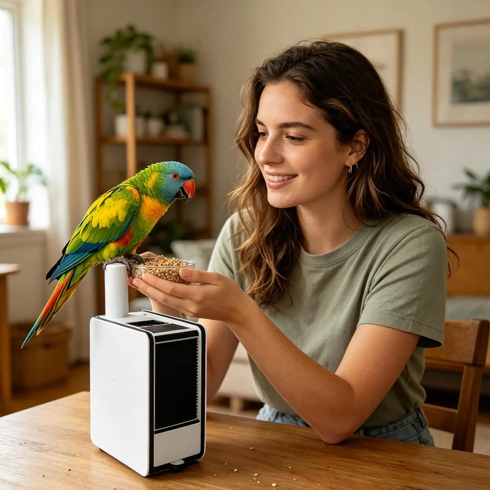 Sgusciatore Elettrico per Mangime per Uccelli con Ventola, Pulitore Rimovibile per la Rimozione delle Gusci, Separatore di Gusci Soffiato per Cereali, per un'Alimentazione Sicura di Pappagalli e Altri Animali Domestici