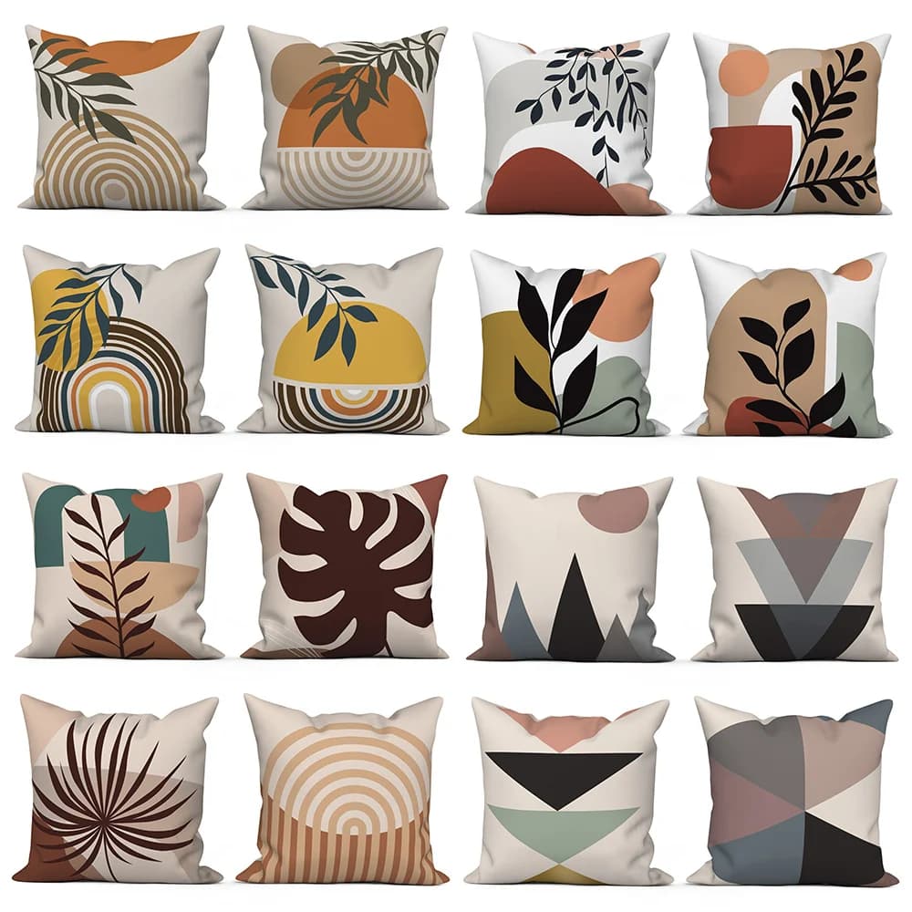 Home Office decoration auto branches and abstract leaves lining for pillow curved Nordic sofa