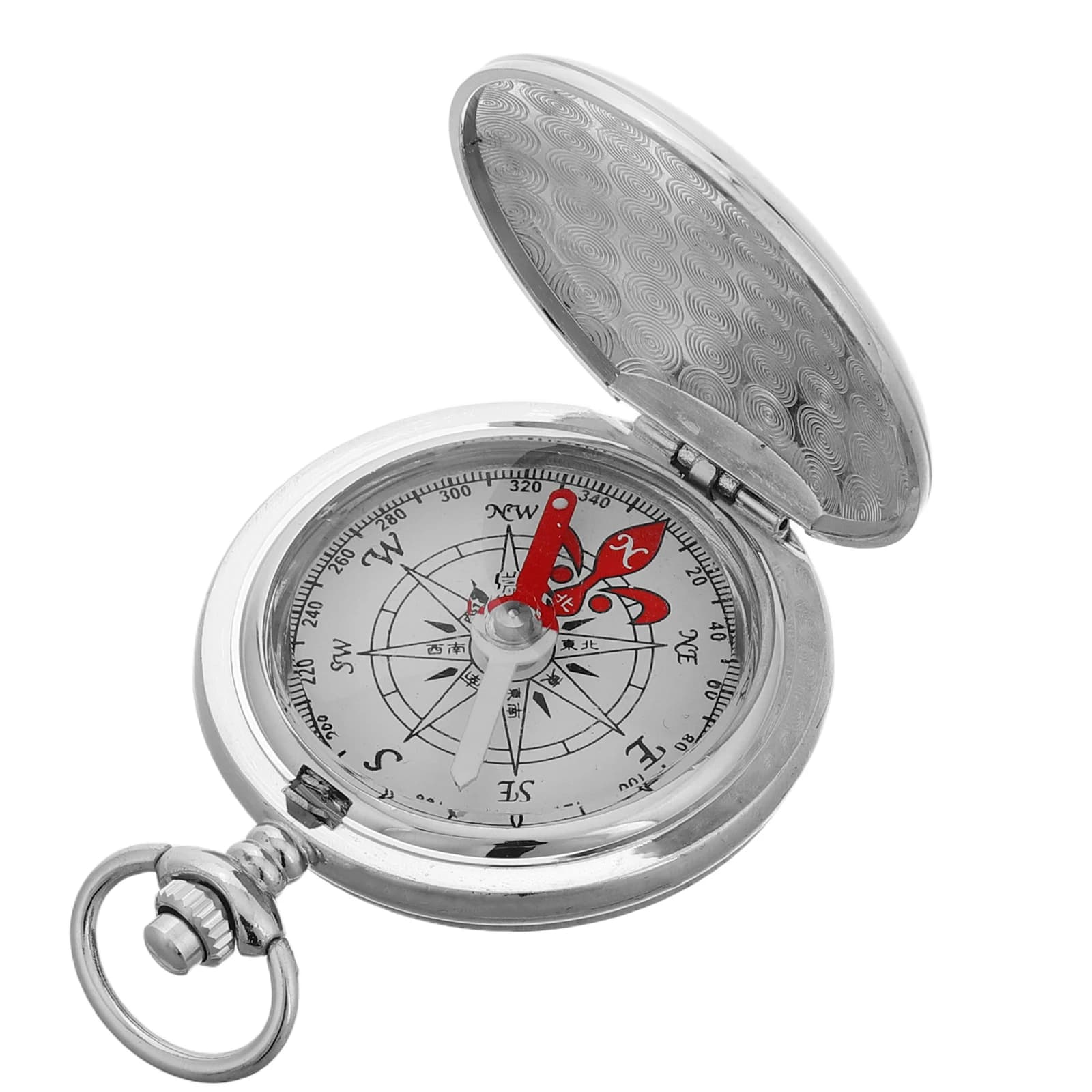 Orologio da tasca vintage a conchiglia bussola luminosa in lega di zinco strumento di navigazione esterna portatile per escursionismo campeggio sopravvivenza uomo