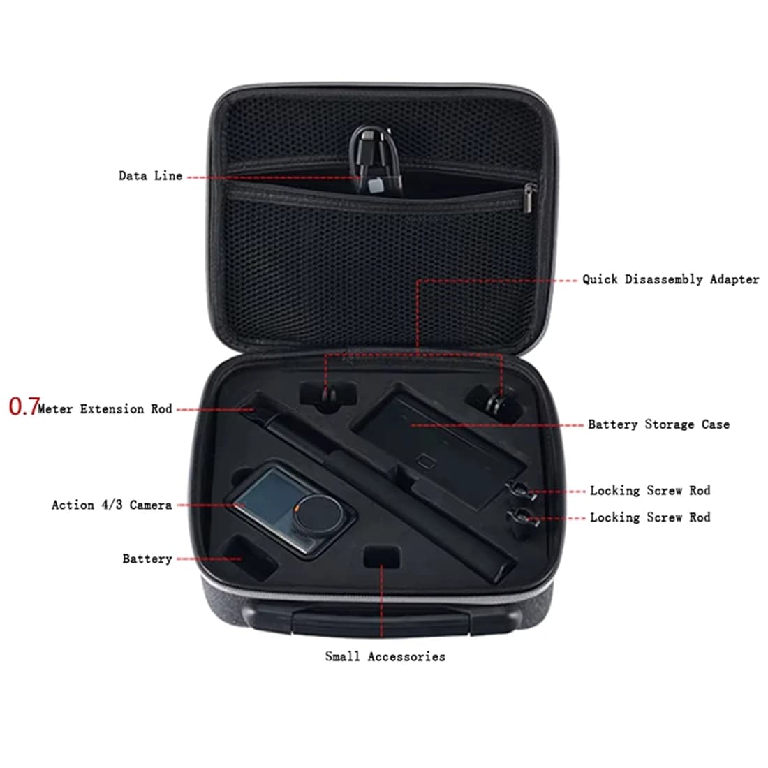 Y69A transport bag for DJI Osmo Action 4 5 6 camera, waterproof portable protective bag for travel, hand bag