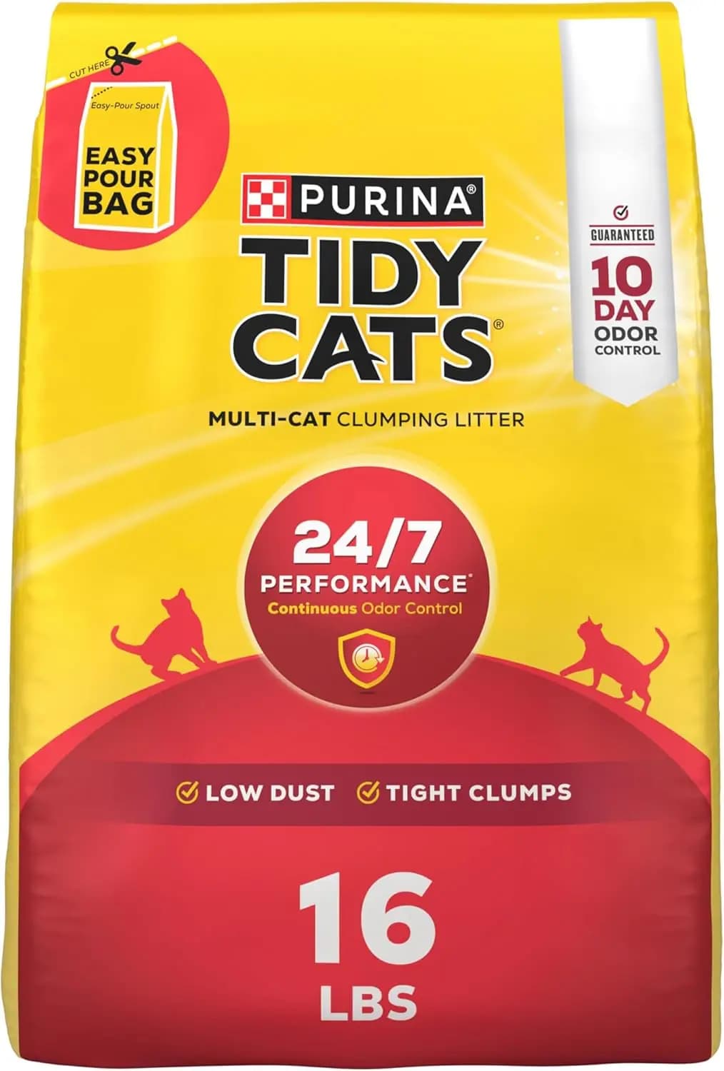 Lettiera Agglomerante per Gatti con Controllo degli Odori, Formula Multi-Gatto - Sacchetto da 7,2 kg per Prestazioni a Lunga Durata