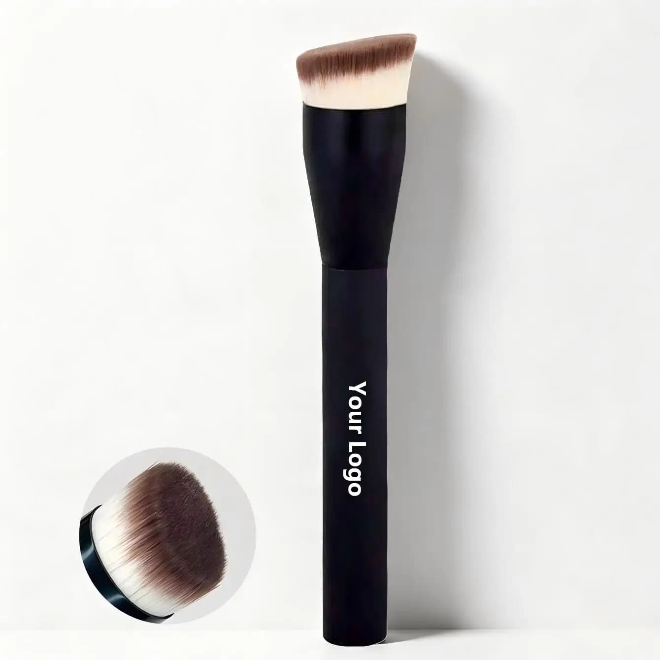 Foundation Brush Angled Private Label Synthetic Professional Makeup Brush Liquid Blending Mineral Powder Makeup Tools 10pcs