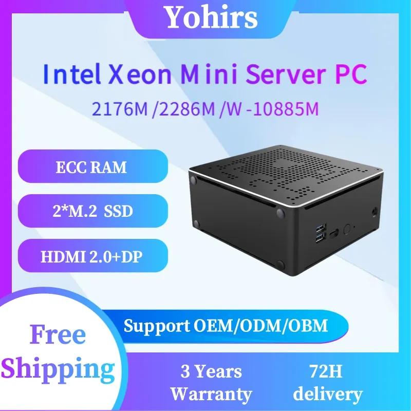 Yohirs Mini PC con Intel Xeon W-10885M E3-1545M V5 2176M 2286M, 2 LAN, Windows 11, RAM ECC, M.2 NVME, 4K DP, HD2.0, Computer da Gioco, WiFi