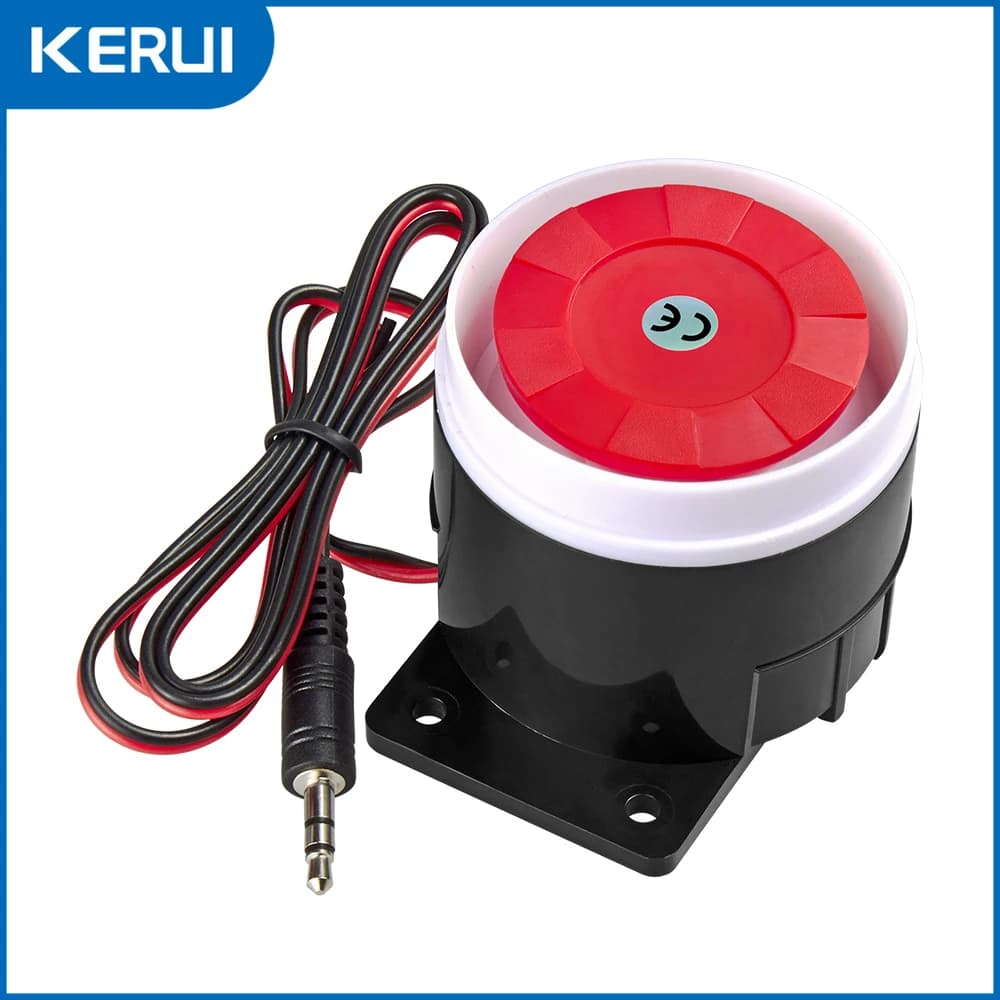 KERUI Mini sirena cablata per sistema di sicurezza allarme domestico wireless Sirena ad alto volume da 120 dB