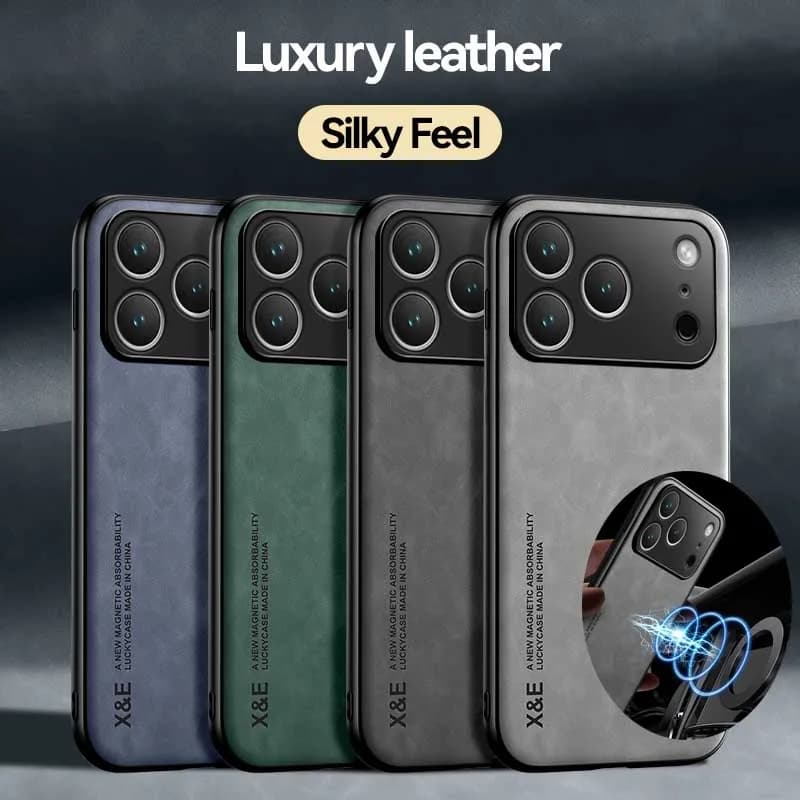 Leather Phone Case for APPLE IPhone 17 Air 16 15 14 13 Pro Max 16e Metal Plate for Car Magnetic Support (NON INCLUATE)