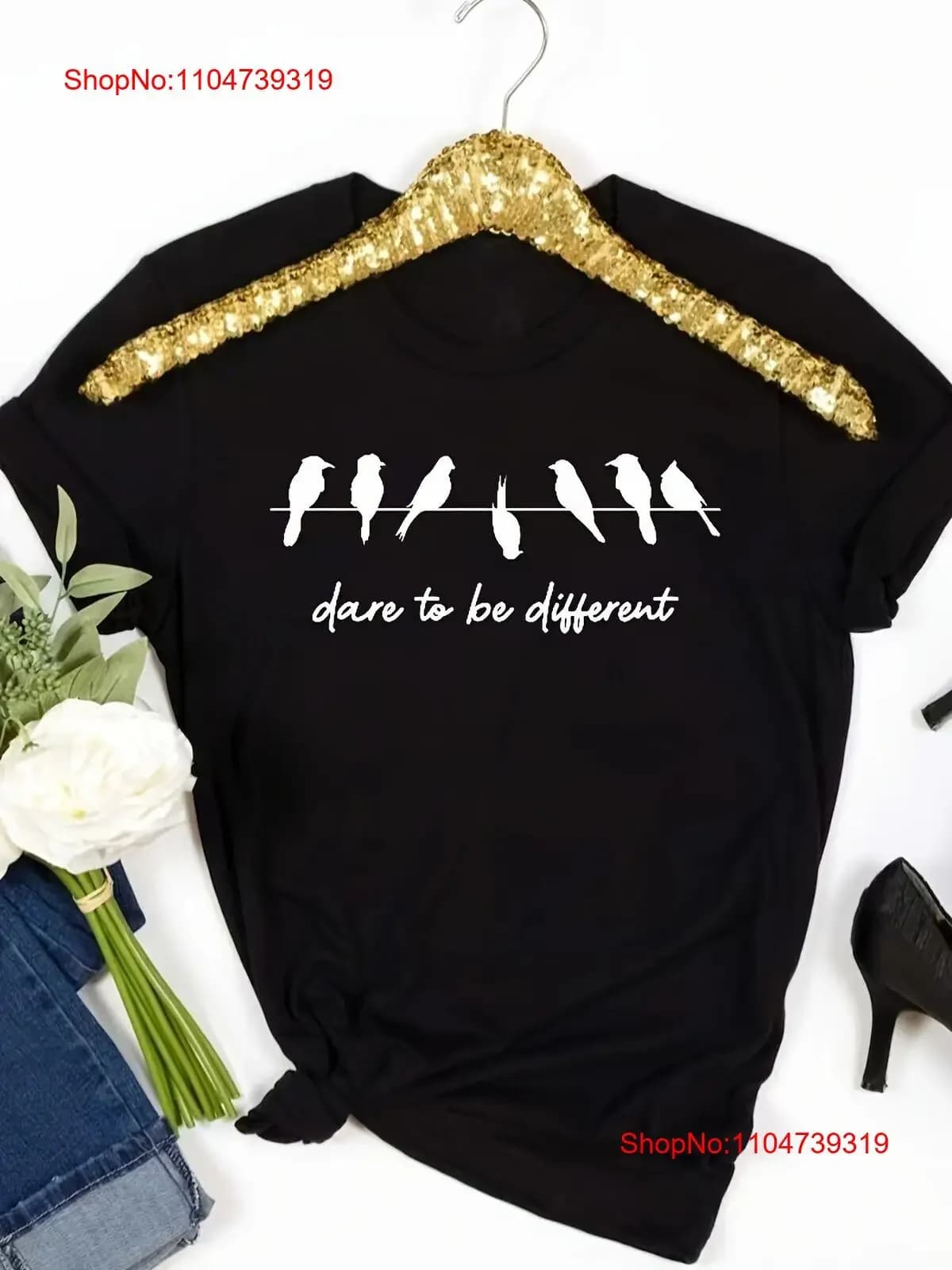 T-shirt casual con stampa di uccelli Girocollo da donna vintage Abiti firmati lavati Unisex homme Moda versatile Leggermente elegante