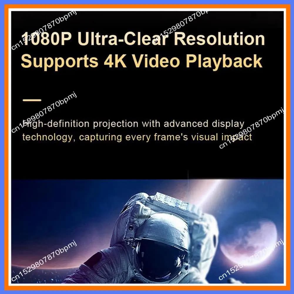 BAAE Mini Proiettore X5 Portatile 4K Regolazione dell'altezza video Supporto portatile, USB, PC, TV Box Spina UE