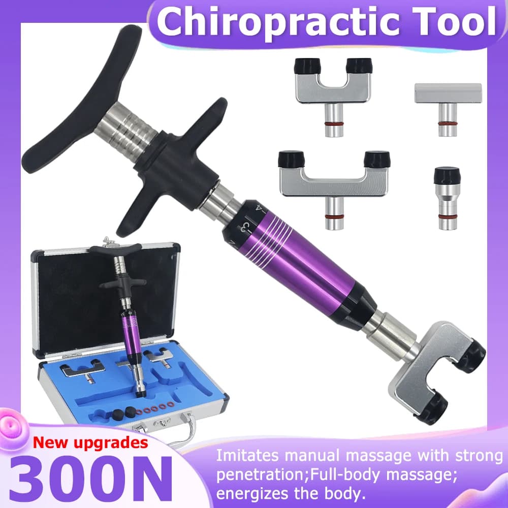 New 300N Chiropractic Pistola, Vertebral Column Massage Tools, Solve therapy from Pain to Members, Spinal Correction, Handheld Hand Massage for Back