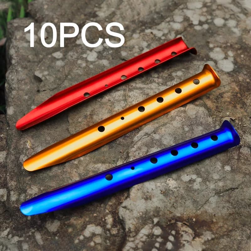 10 Pezzi di Picchetti da Tenda a Forma di U in Alluminio Leggero per Campeggio, Escursionismo e Backpacking