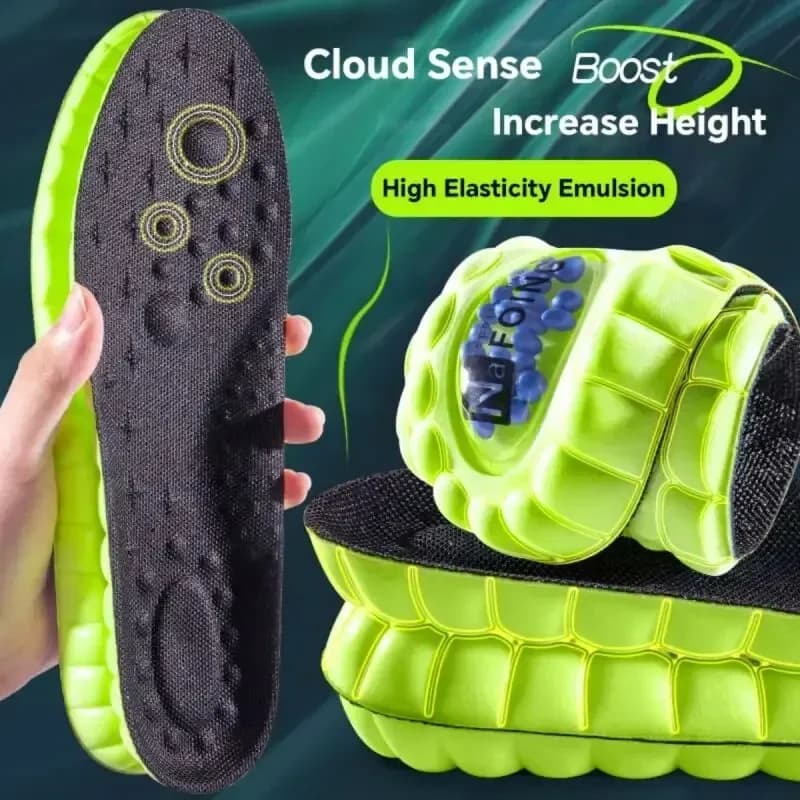 1 paio di solette sportive 4D Cloud per scarpe, suola con cuscino d'aria in PU, morbida, traspirante, per corsa, solette ortopedicheJVUI