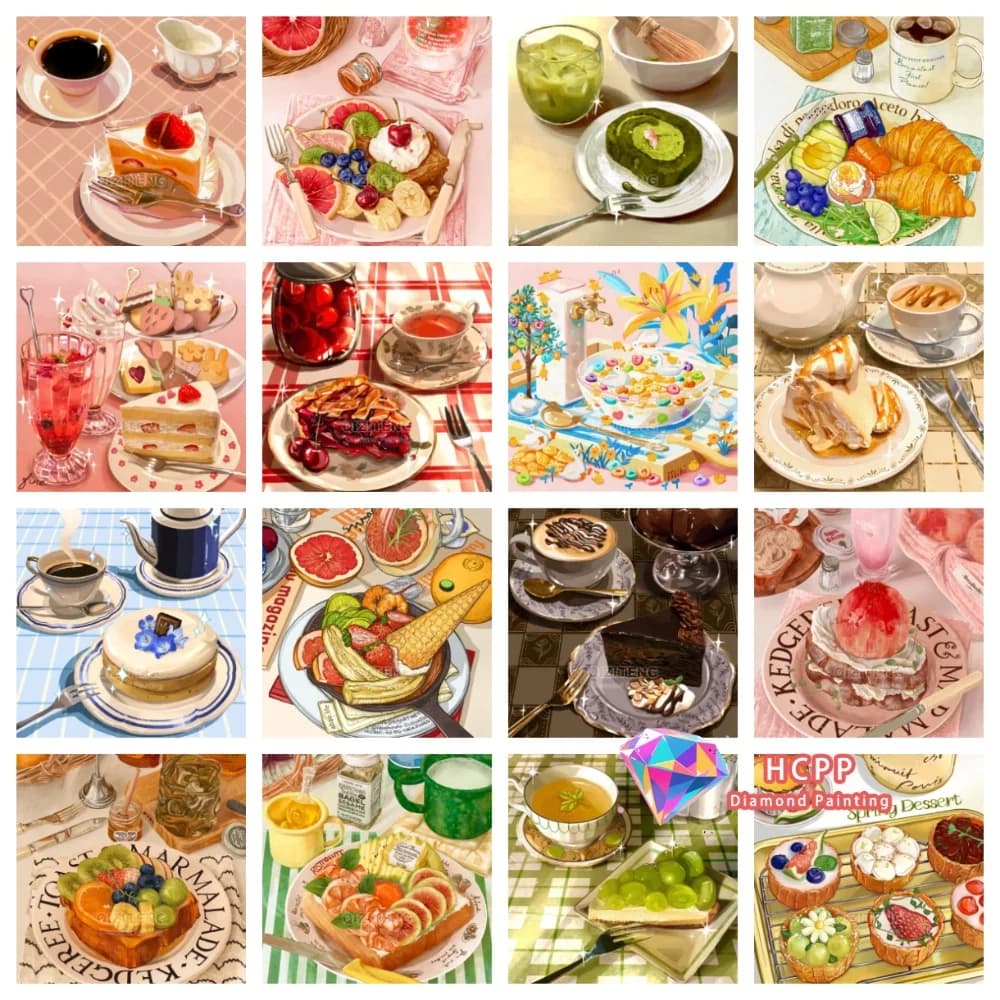 New Cake Dessert Diamond Painting Kit Square Round Diamond 5D DIY Cross Embroidery Handmade Art Adult Exquisite Gift Home Decor