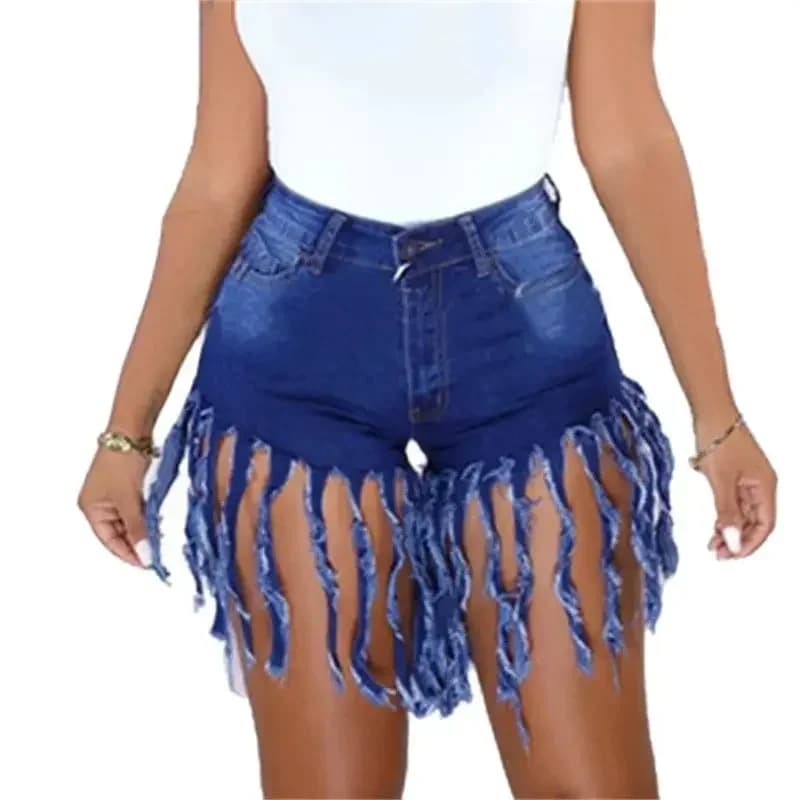 Moda nappa giuntura pantaloncini di Jeans donna vita alta tre quarti pantaloni donna pendolare tendenza Streetwear nuovi Mini Jeans elasticizzati
