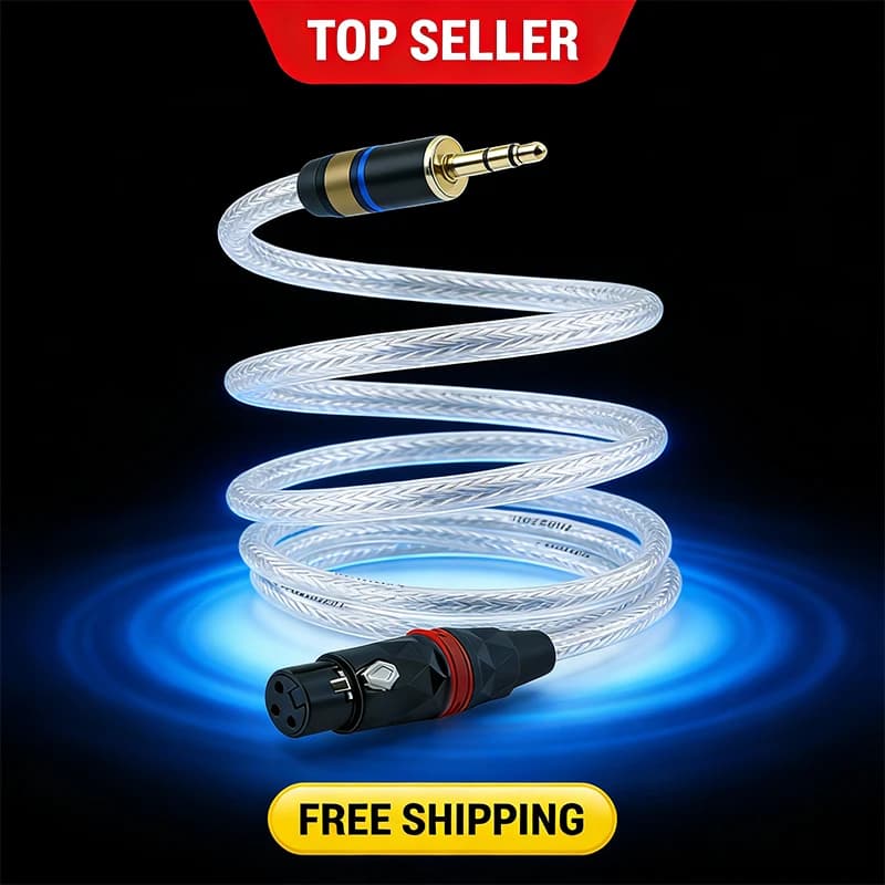 XLR to 3.5mm Microphone Audio HiFi Cable XLR Female to Mini Jack Aux Mic Cord for Camcorders DSLR Cameras Computer