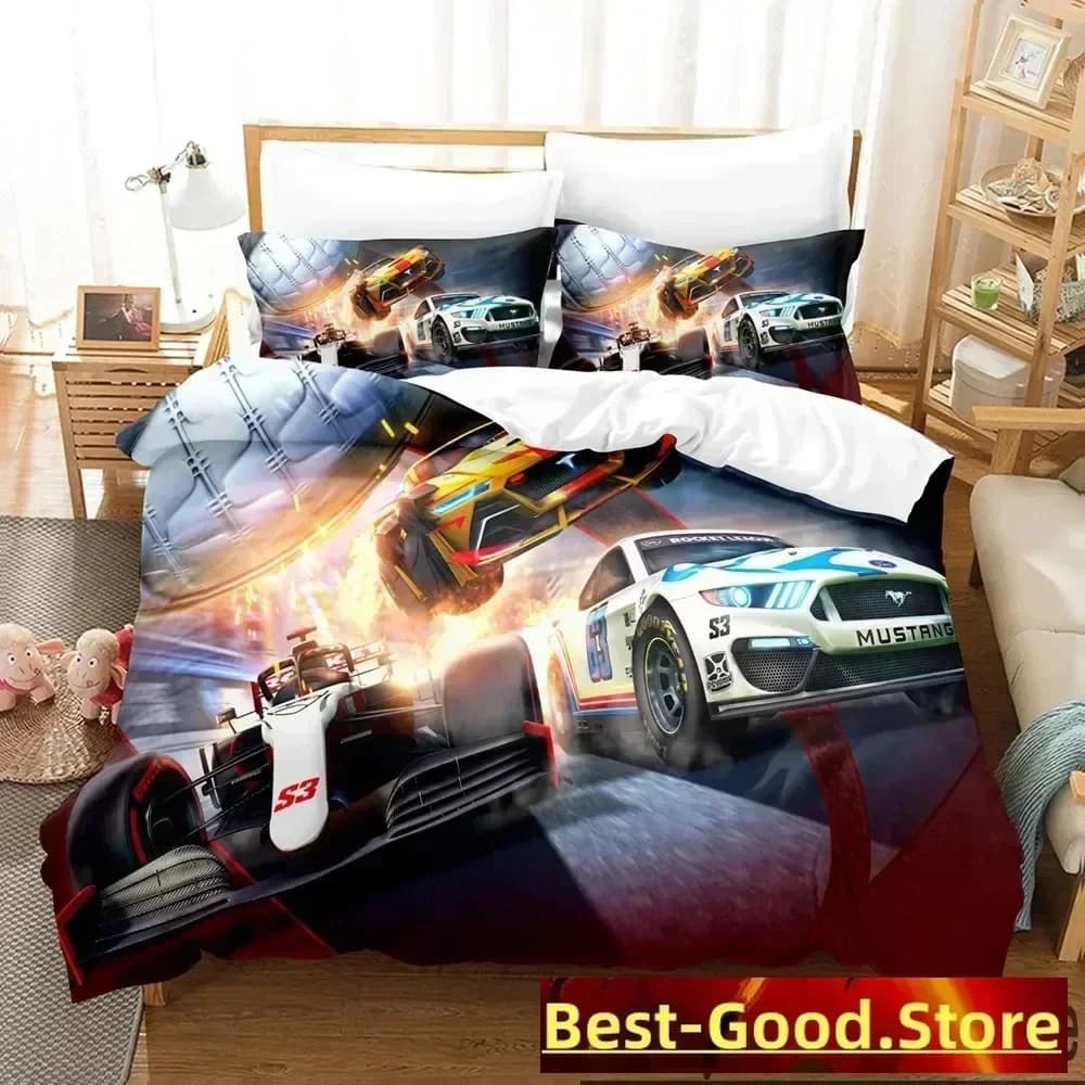 Set di biancheria da letto Top Rocket Game League per ragazzi e ragazze, copripiumino e federa, misure Twin, Queen, King, per ragazzi e adulti, tessili per la casa