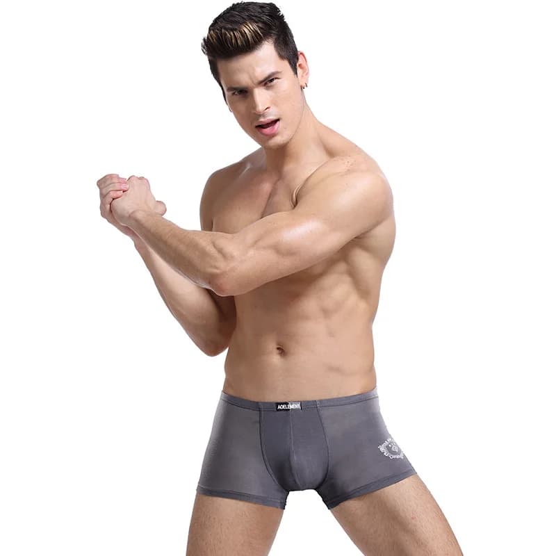 O Element Intimo da uomo modale in 4 pezzi, slip da uomo, vita media, traspirante per giovani, mutande a quattro angoli, pantaloncini sexy