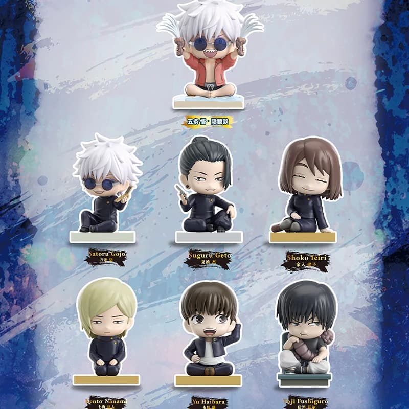 EAKI Jujutsu Kaisen Sitting Figure Blind Box Cute Sitting PVC Anime Action Figure Collectible Mystery Toy Gift For Fans