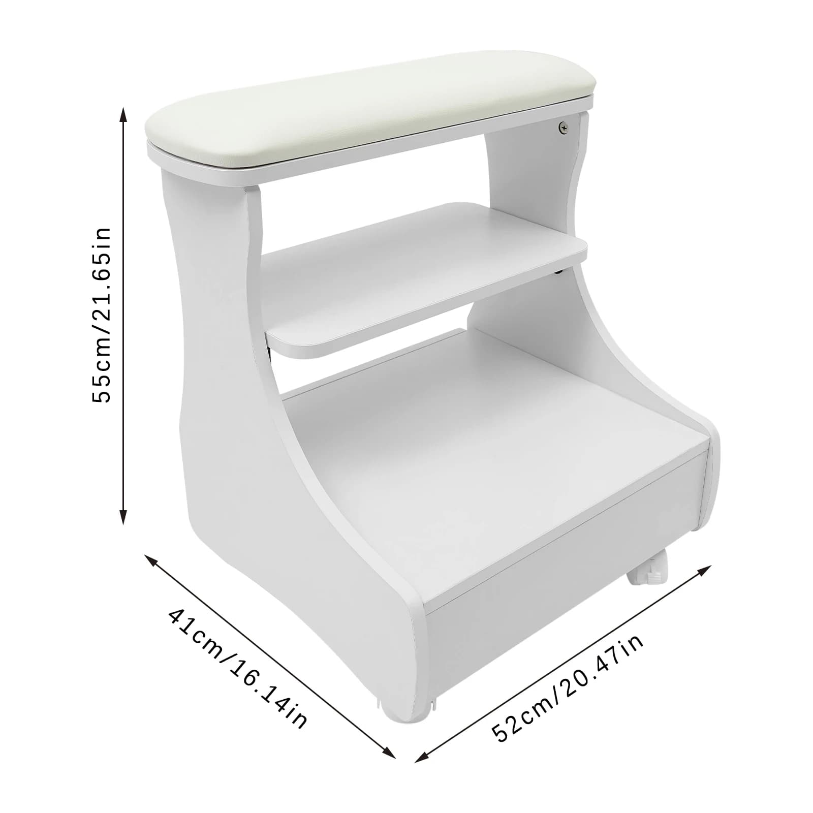 Carrello Estetista Mobile per Pedicure e Manicure, Postazione per Salone Unghie con Poggiapiedi e Cassetto, Forniture per Spa e Bellezza