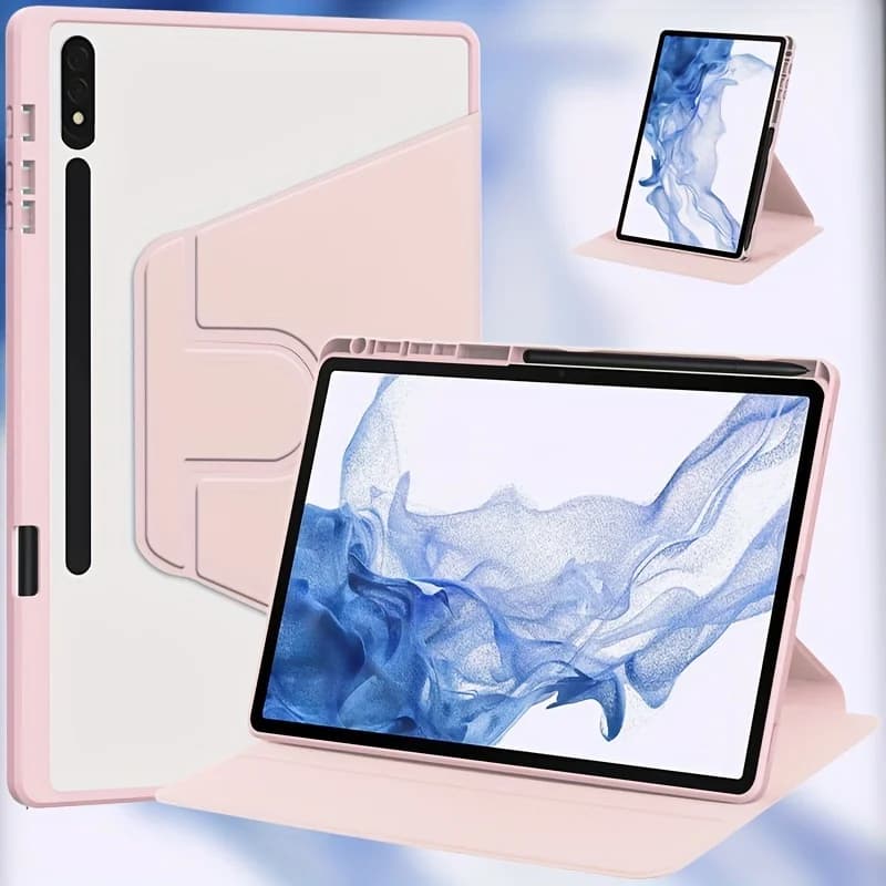 360 ° Custodia girevole per Samsung Galaxy Tab S7 Plus S7 FE S8 Plus S9 FE Plus 12.4 con portapenne, sveglia/spegnimento automatico