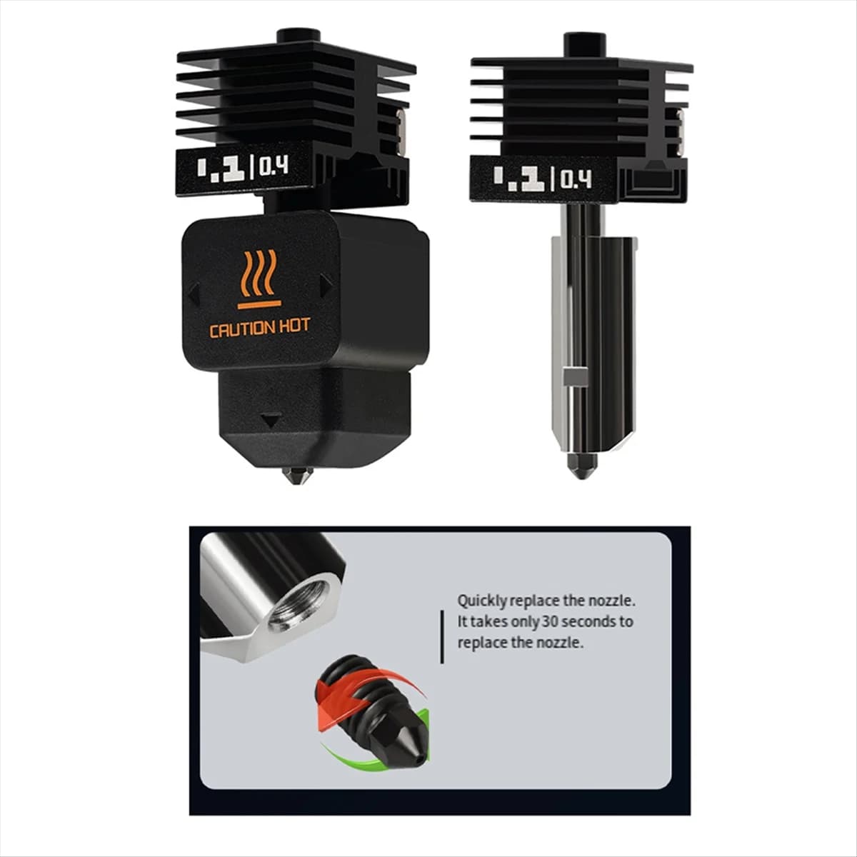 A20M For H2D Hotend Kit Quick Exchange Design 0,6 mm nozzles for 3D printer accessories A1 series