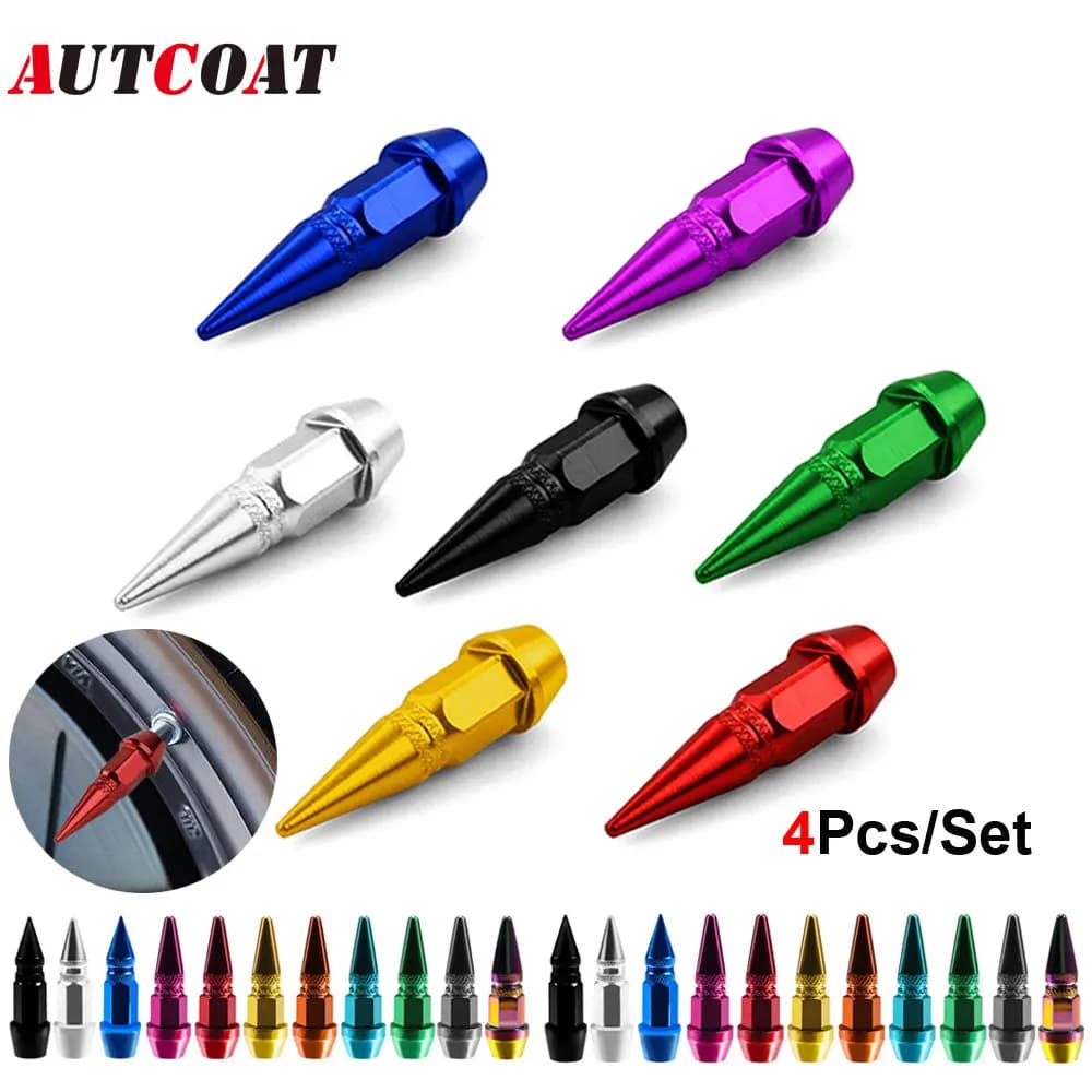 4 pcs/set 45 mm pin valve caps, anti-dust and waterproof aluminum pneumatic valve caps, suitable for cars, trucks and motorcycles