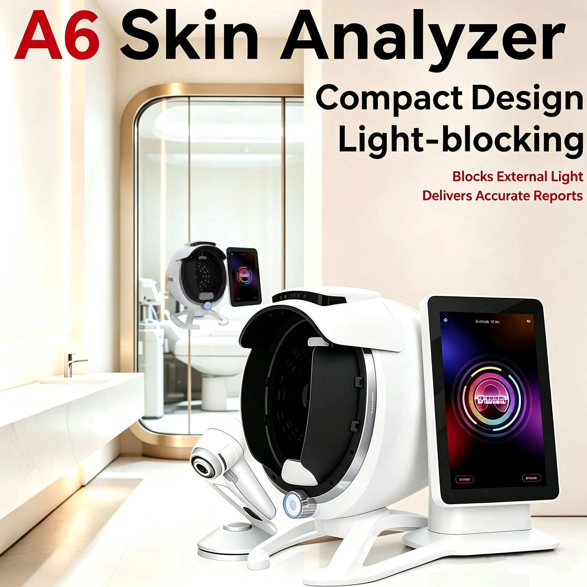 Bitmoji A6 Facial Skin Analysis 3D Large Screen Magic Mirror Skin Analyzer Handheld Skin Microscopic Imaging Instrument