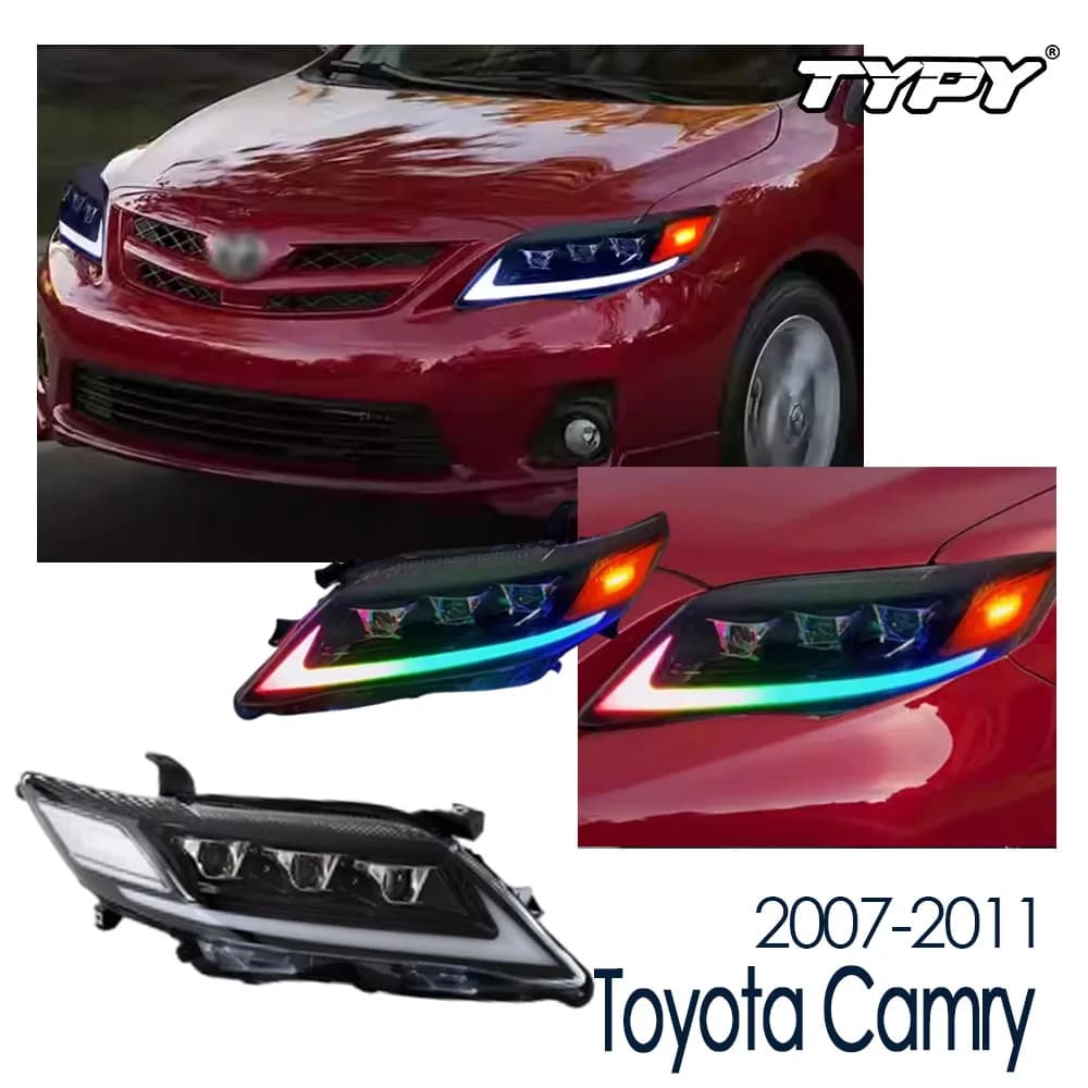 TYPY Lampade Per Auto Per Toyota Camry 2007-2011 Luci Anteriori Dinamico LED Indicatori di direzione DRL Faro HID Lente Del Proiettore Refit Auto