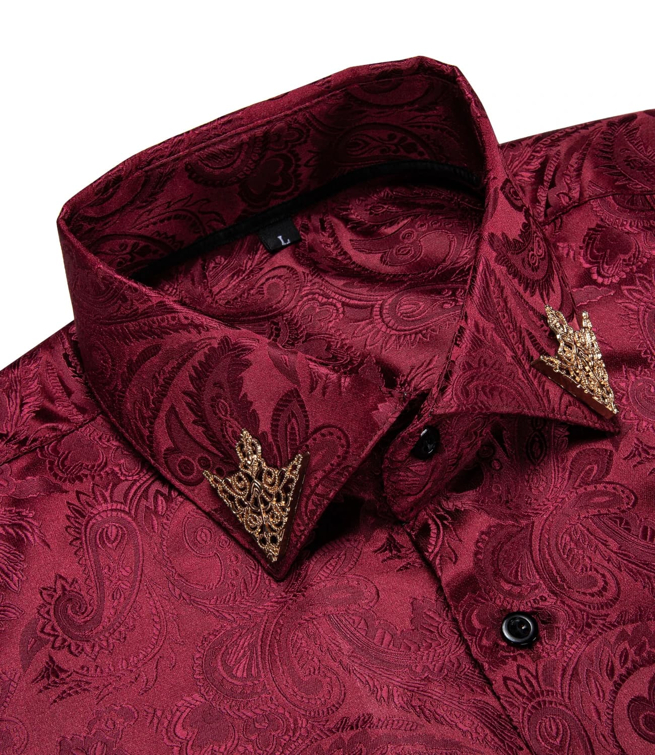 26 Colors Luxury Men's Shirts Long Sleeves Paisley Floral Printed Jacquard Purple Blue Black Shirt for Man Fall Winter Blouse