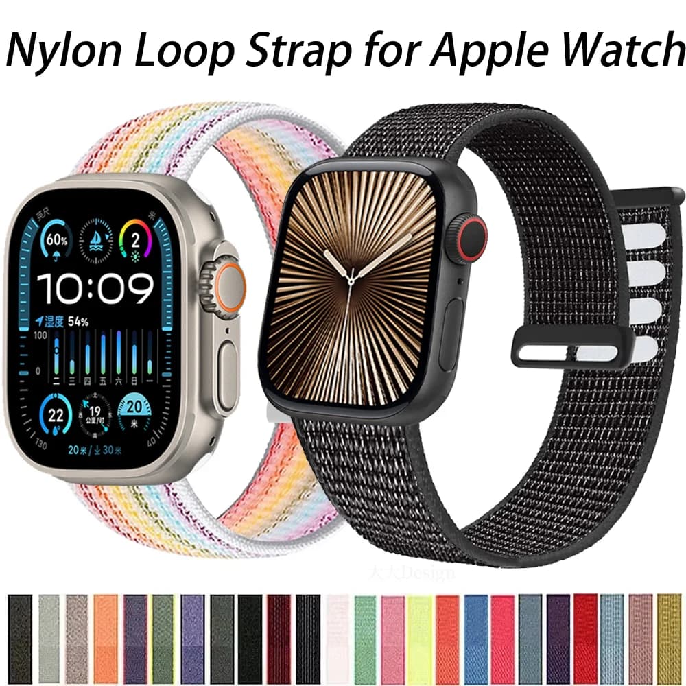 Cinturino in nylon per Apple Watch Ultra 2 49mm 10 42mm 46mm 9 8 7 45mm 41mm Comodo cinturino da polso iWatch 6 5 4 SE Correa