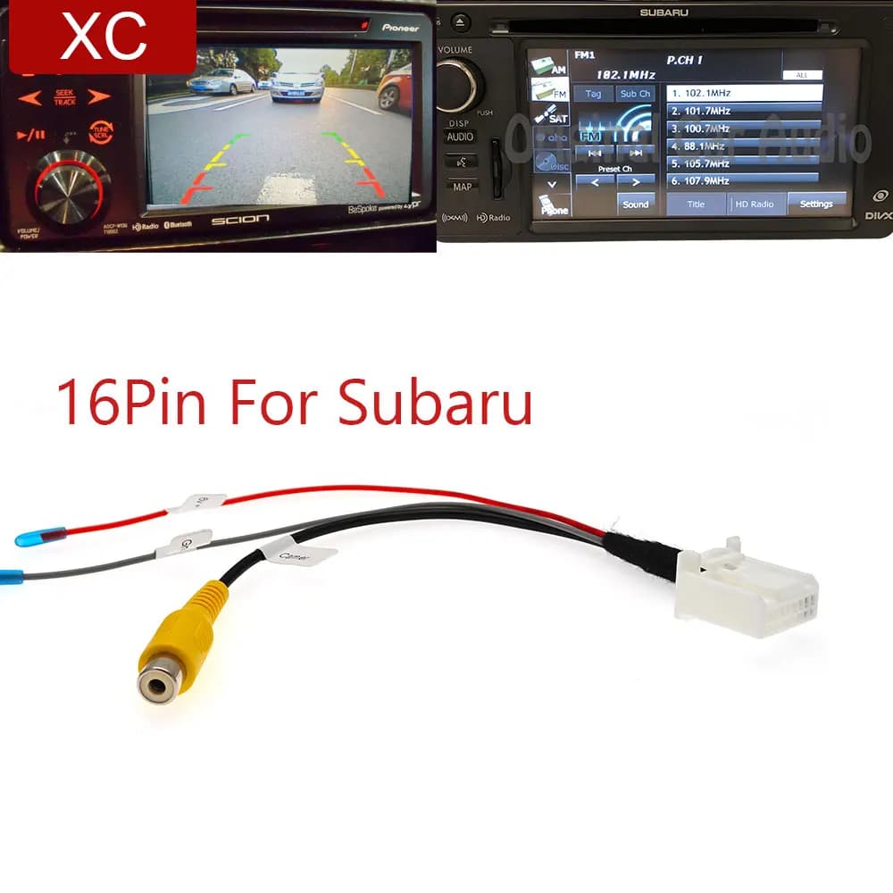 16 Pin Rear Camera Cable Harness For Subaru OEM Fujitsu Ten Navigation 2012 2014 Impreza Crosstrek 2012 2015 WRX STi Foreste
