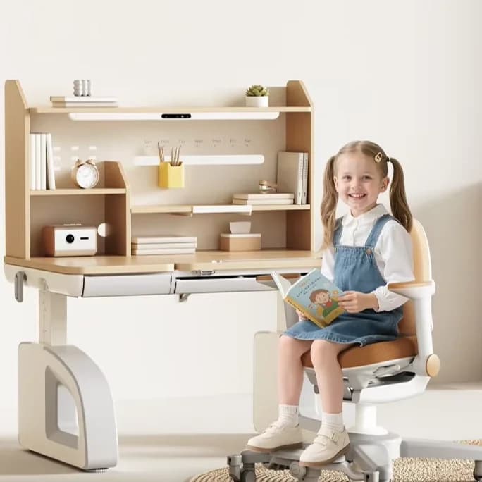 Set da tavolo con lampada da scrittura domestica all-in-one, scrivania moderna per bambini, per studenti della scuola primaria