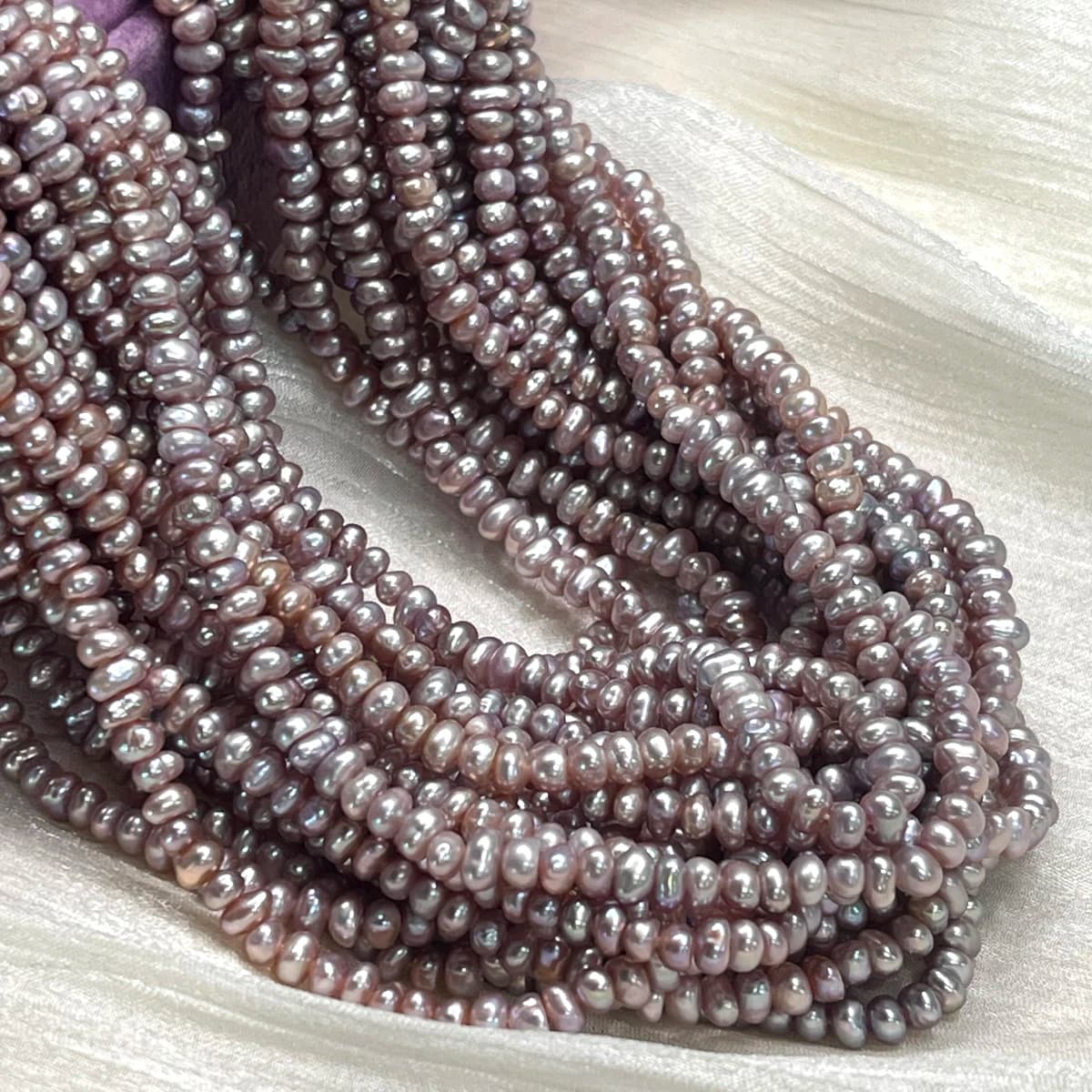 AAA Perla d'acqua dolce naturale con perline 3-4mm Oblate Bianco Viola Punch Perle sciolte Perline per creazione di gioielli Accessorio per collana fai da te