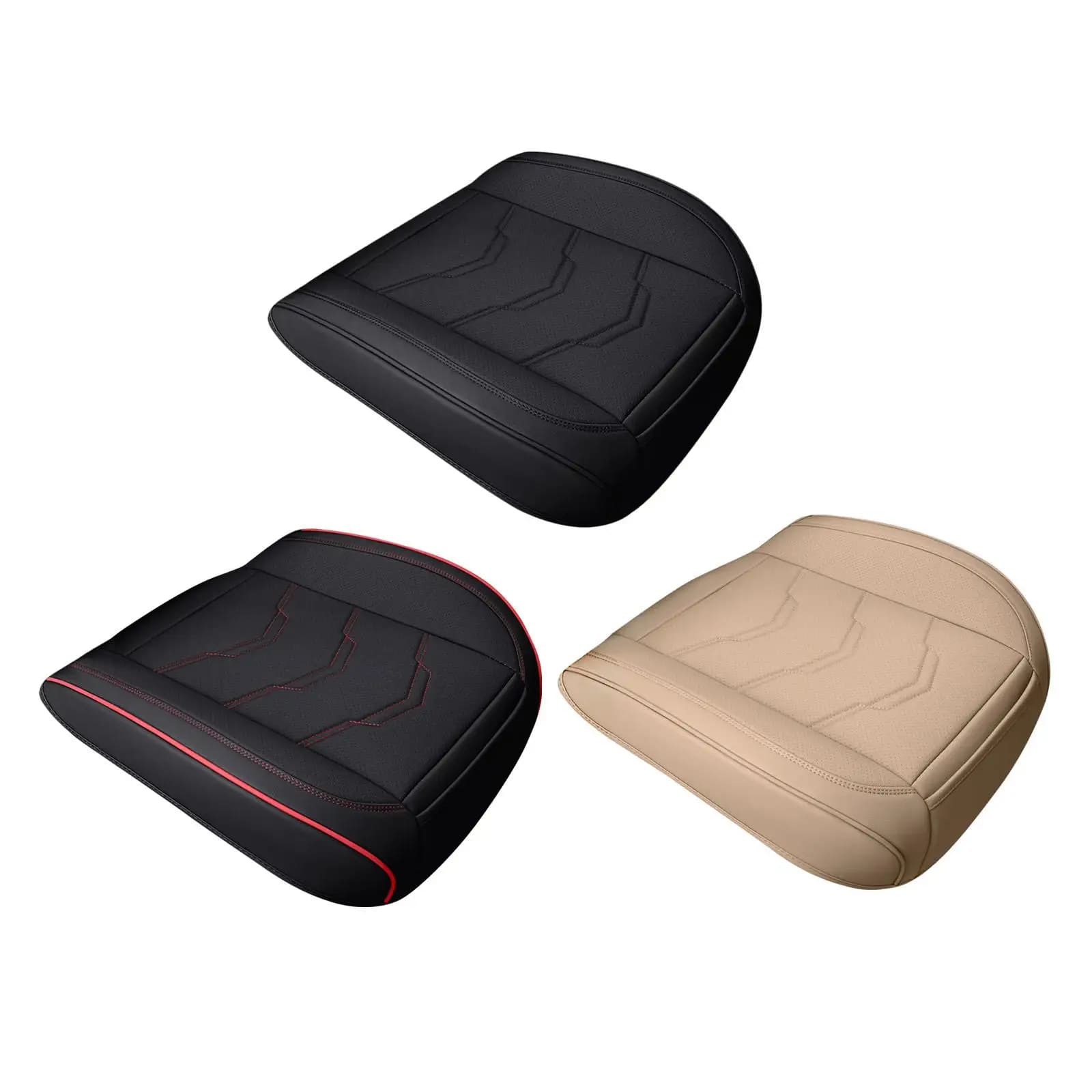 Cuscino Rinfrescante per Sedile Auto in Pelle PU Nera con Perline Ergonomiche per Camion, SUV, Berlina, Conducente e Passeggero