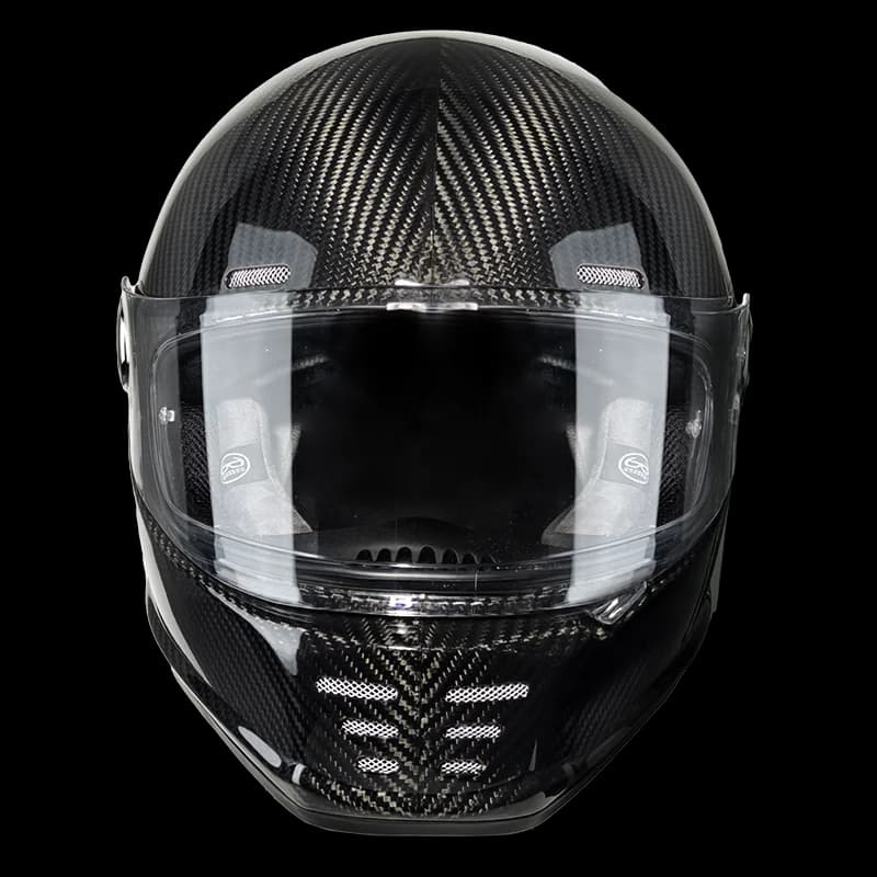 3K Carbon Fiber Retro Full Face Motorcycle Helmet with Bluetooth - 3C Certified - Unisex - Factory Direct