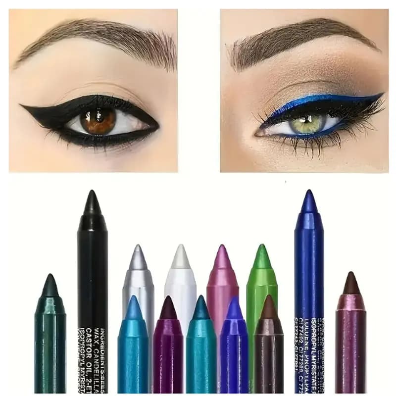 Set di eyeliner impermeabili da 1 pezzo con effetto glitter, include ombretti e penne illuminanti, kit di trucco colorato per un look mozzafiato