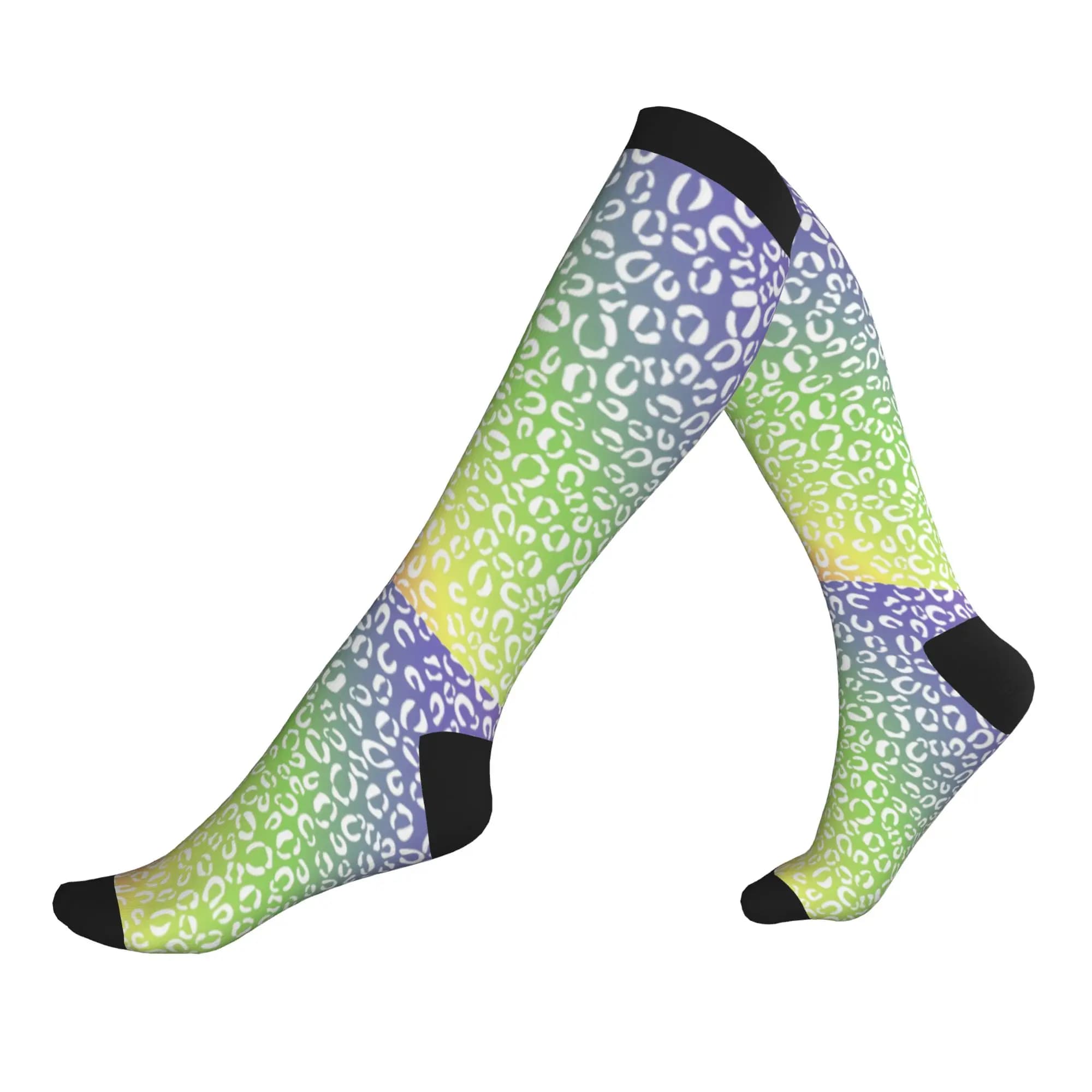 Simpatici calzini con stampa animalier arcobaleno, calzini sportivi da basket con stampa 3D caldi per uomo e donna