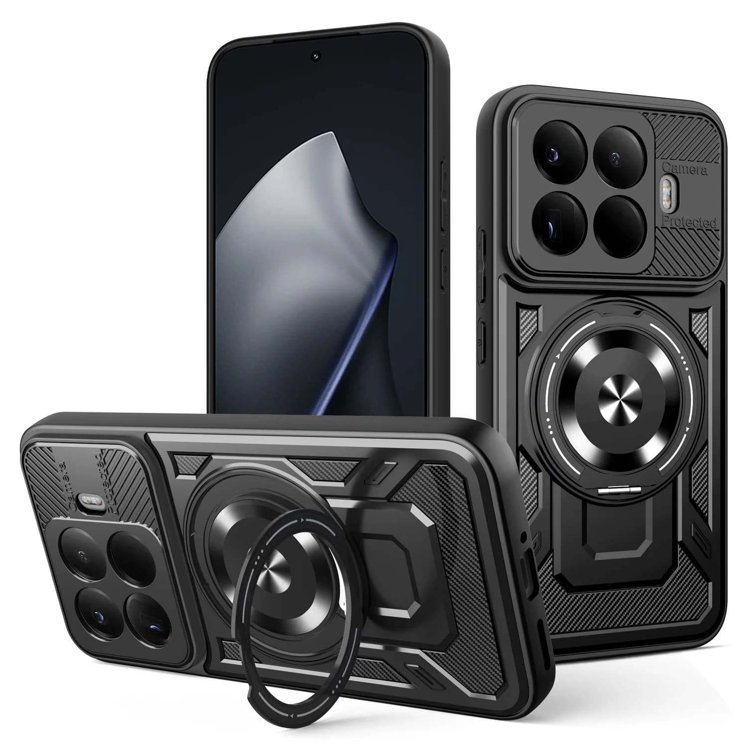 Custodia con anello per staffa per Xiaomi 15T Pro Xiao Mi 15t Mi15t Xiaomi15t Custodia per telefono con armatura resistente a doppio strato