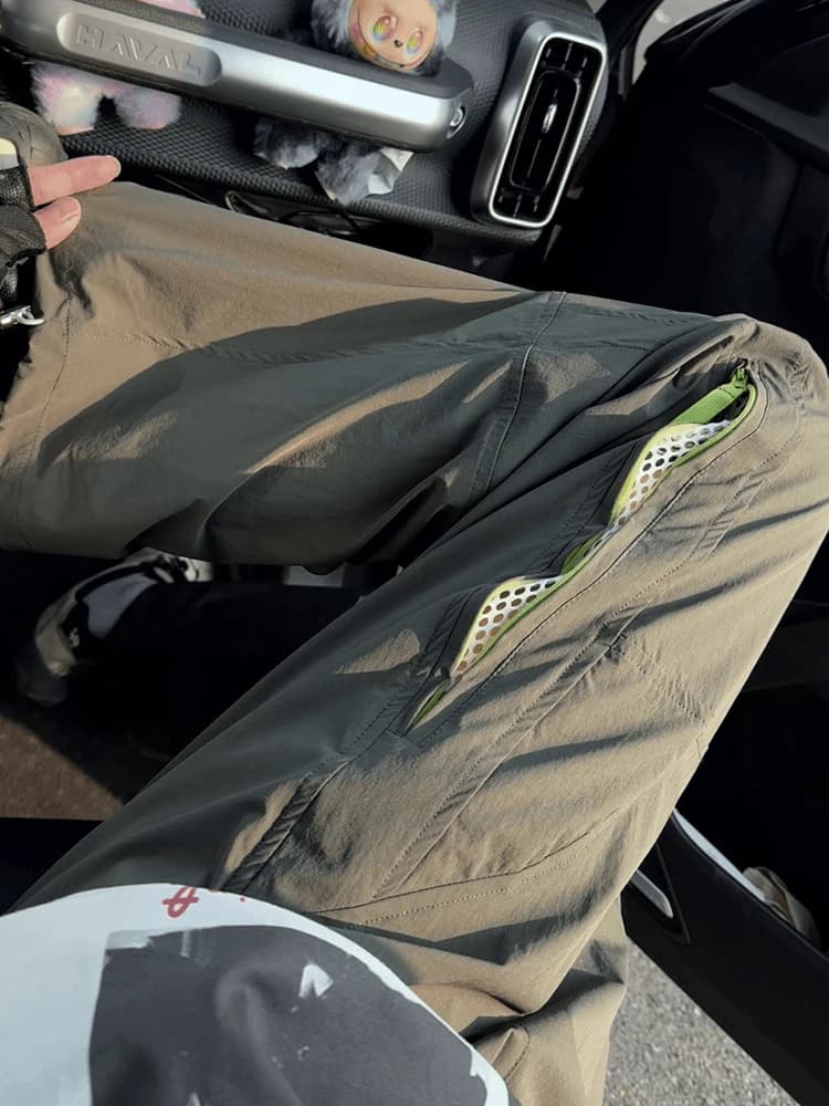 Pantaloni da Trekking Uomo a Rete ad Asciugatura Rapida, Giacca Morbida Tre-Proof per Esterni Primaverili, Pantaloni da Lavoro a Gamba Dritta con Vita Elastica