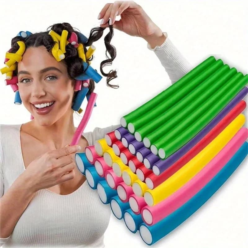 10pc Flexible Heat-Free Hair Rollers Bendy Twist Curling Headbands for FAI's Soft Foam Curling Bar EVA Curling Iron Curling