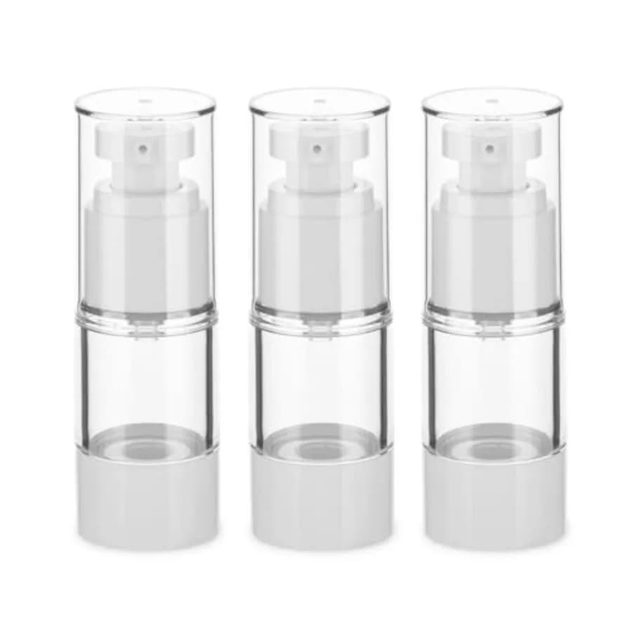 0.5OZ/15ML Clear Airs Pump Bott, Lot Dispenser Travel wit Pump, Vacuum Travel Size Lot Bottle Foundat, Creams, Cosmetic 3 Pack