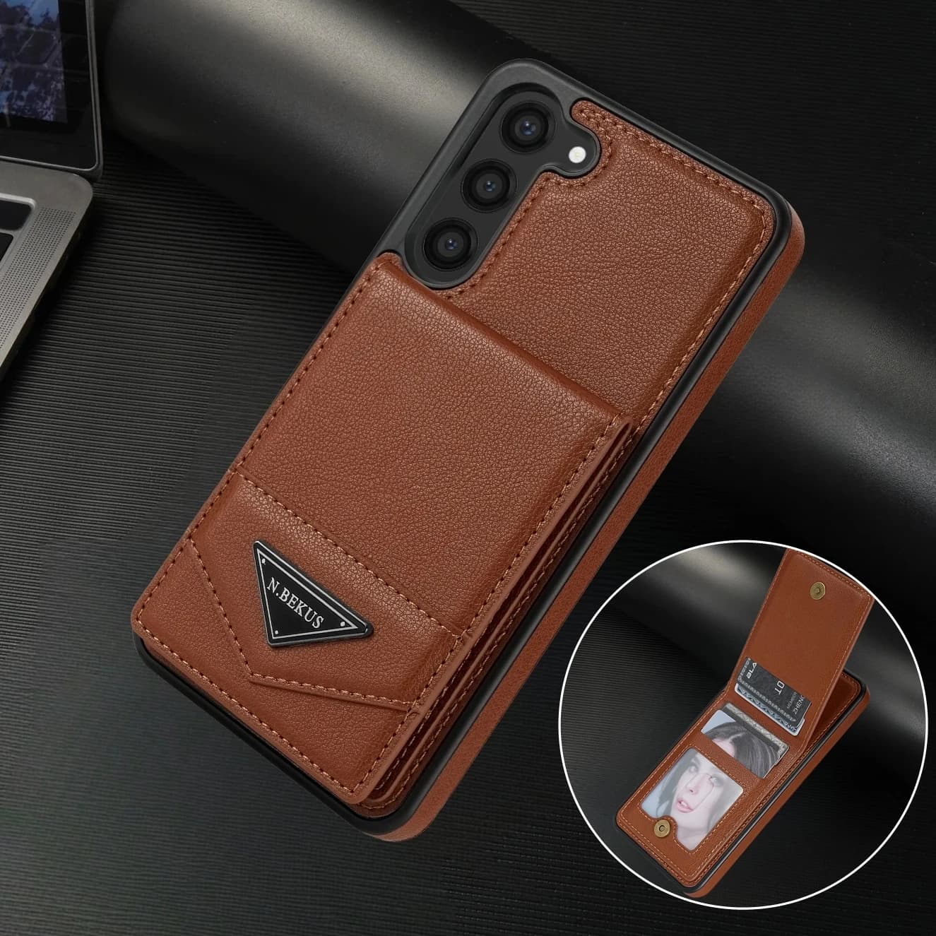 Custodia in pelle a portafoglio Solt per carte verticali per Samsung Galaxy S25 S24 Ultra S23 FE S21 S22 S20 Plus A14 A54 A13 A53 A52 Cover con supporto