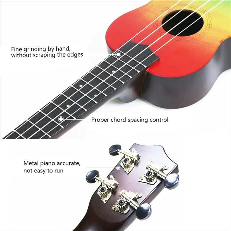 XSXS-Soprano Ukulele 21" Legno Uklele Chitarra hawaiana Studenti Chitarra per bambini