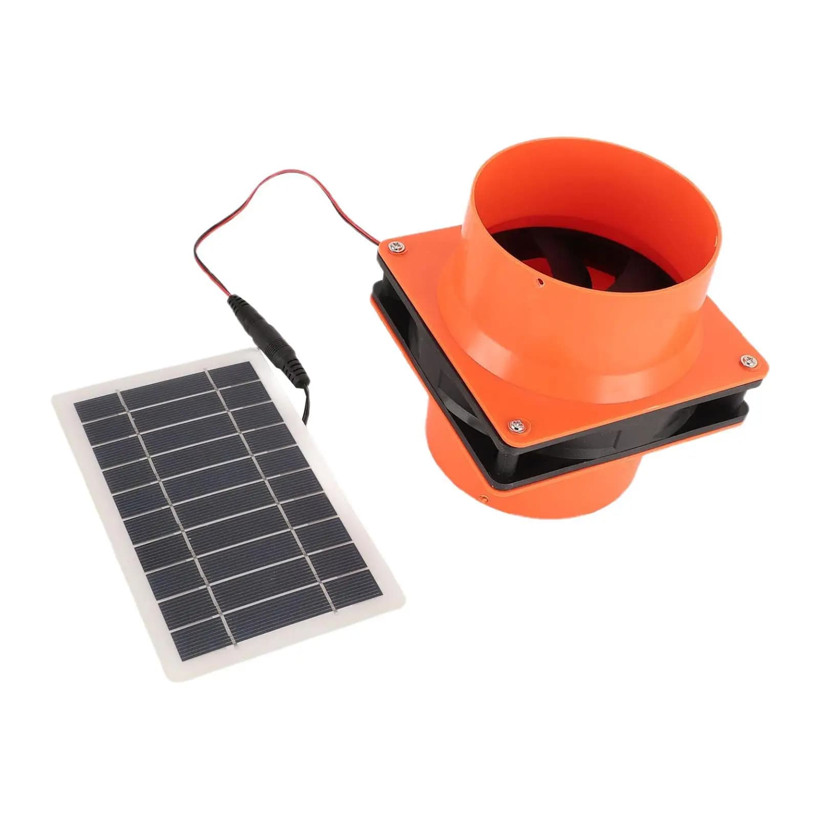 Ventilatore di scarico ad energia solare per tubo tondo Robusto ventilatore di ventilazione multifunzione per pannello solare 130CFM per serra per capannoni camper